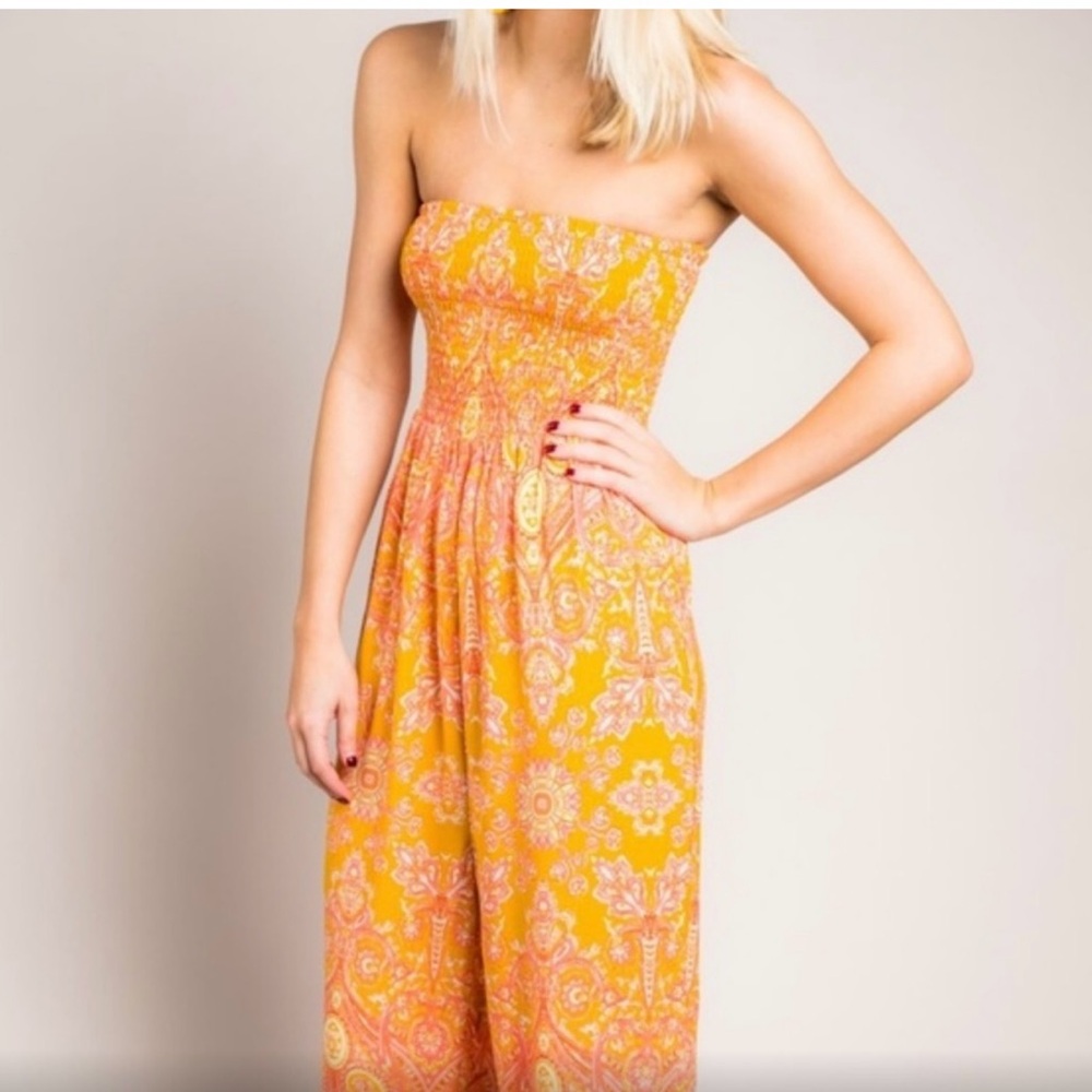 NWOT FREE PEOPLE THINKING OF YOU SMOCKED JUMPSUIT!!! - Picture 3 of 4